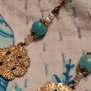 💖HP💖 Handmade Amazonite Medallion Earrings